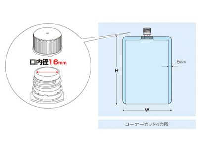 センターキャップ付透明袋、底開きタイプ